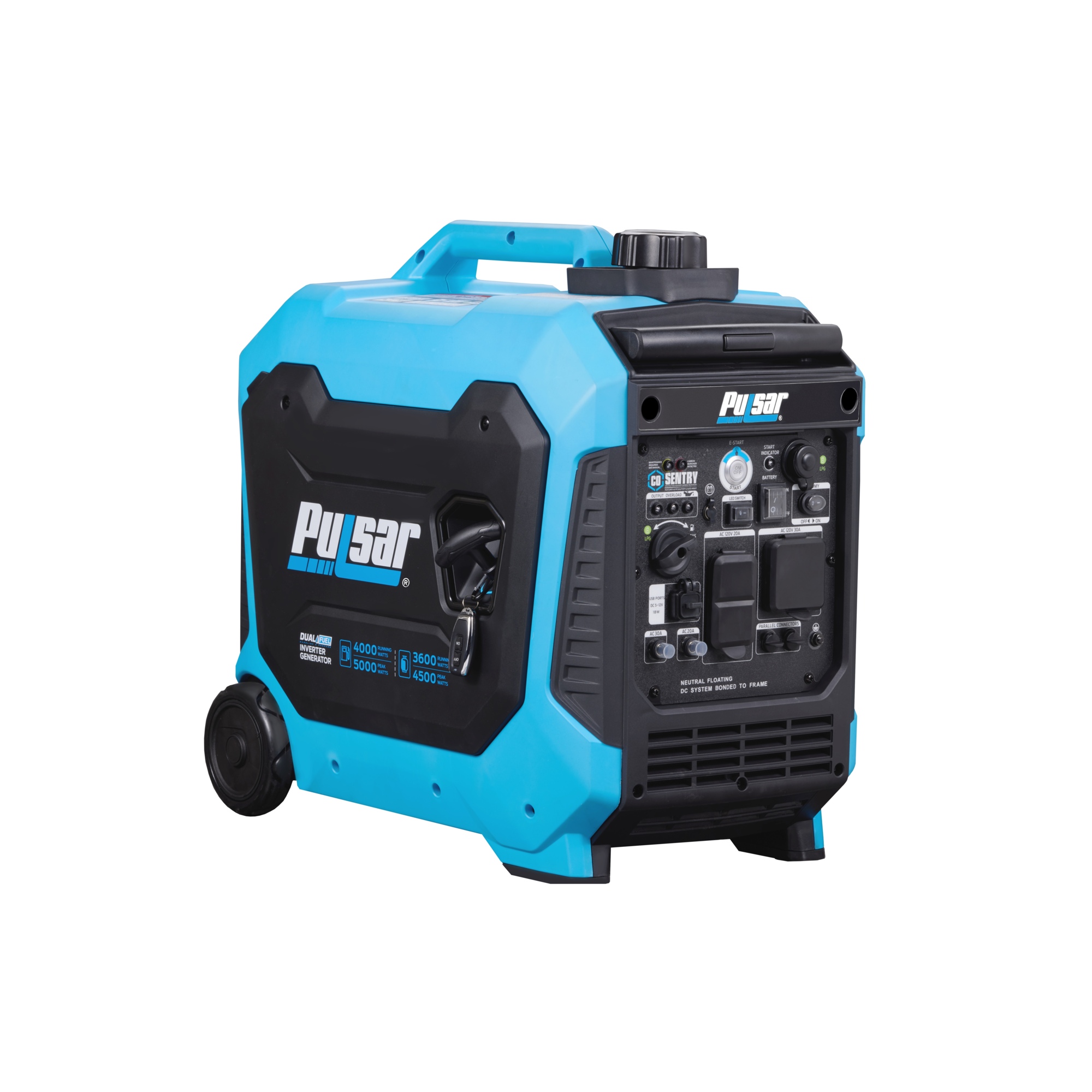 Pulsar Dual Fuel Inverter Generator — 5000 Watts, Remote Start, CO Sentry, Model# PG5000BiSRCO